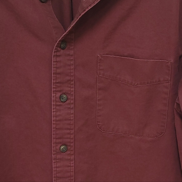 Roundtree & Yorke men's button down long sleeve shirt size Large Burgundy - Picture 3 of 9